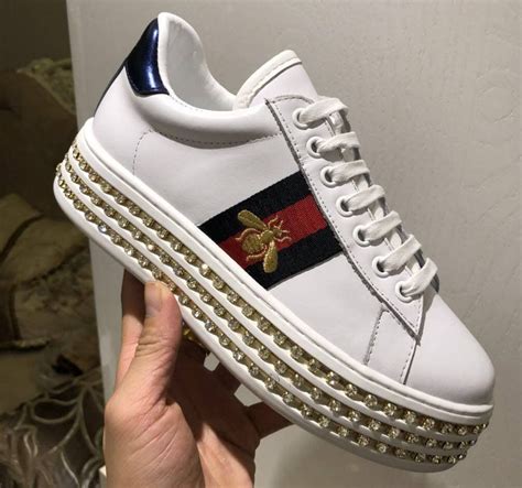 gucci mens sneakers blue|gucci platform sneakers with crystals.